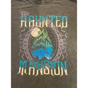 Disney T Shirt The Haunted Mansion Distressed Gray Size Large 100% Cotton